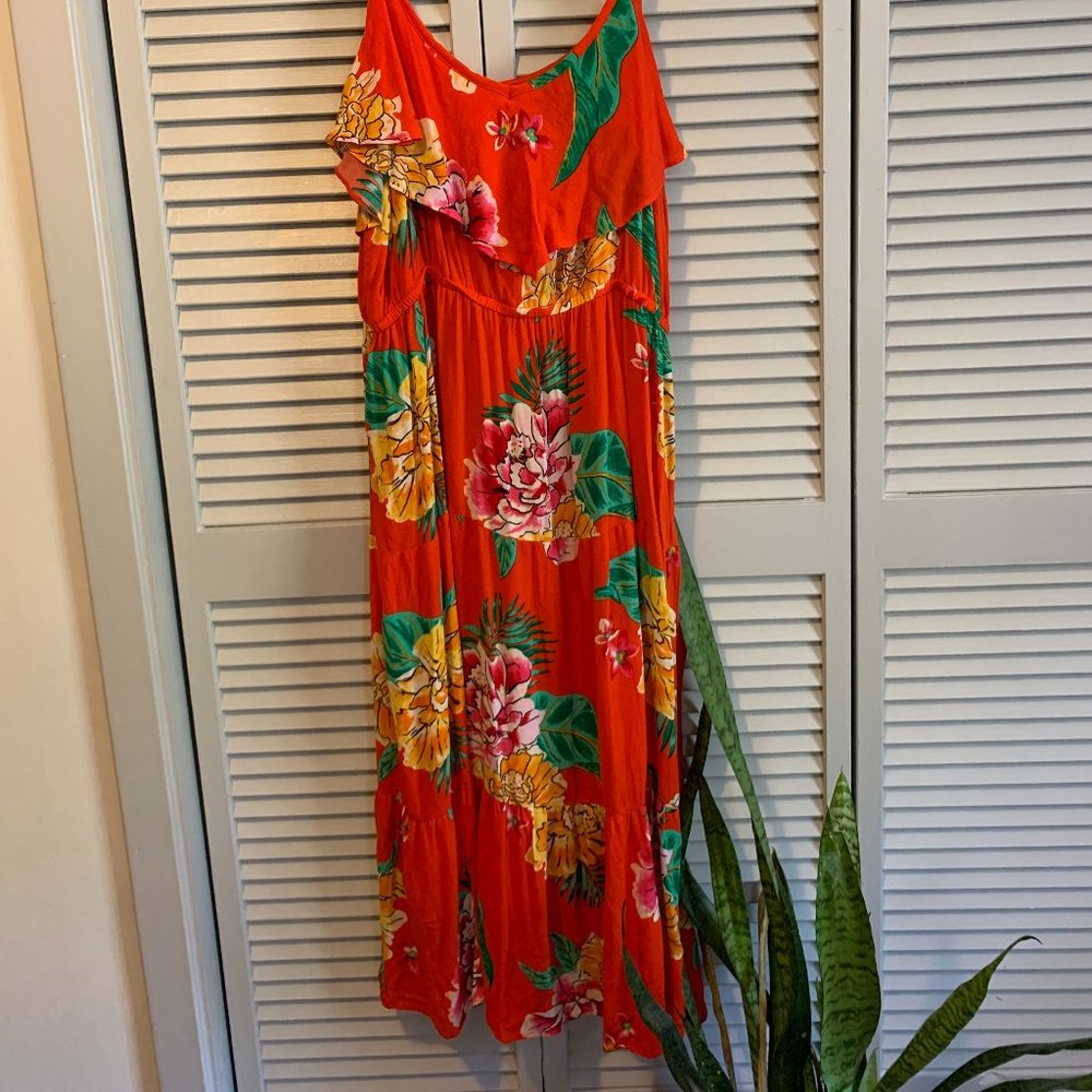 Red Floral Old Navy Maxi Dress
